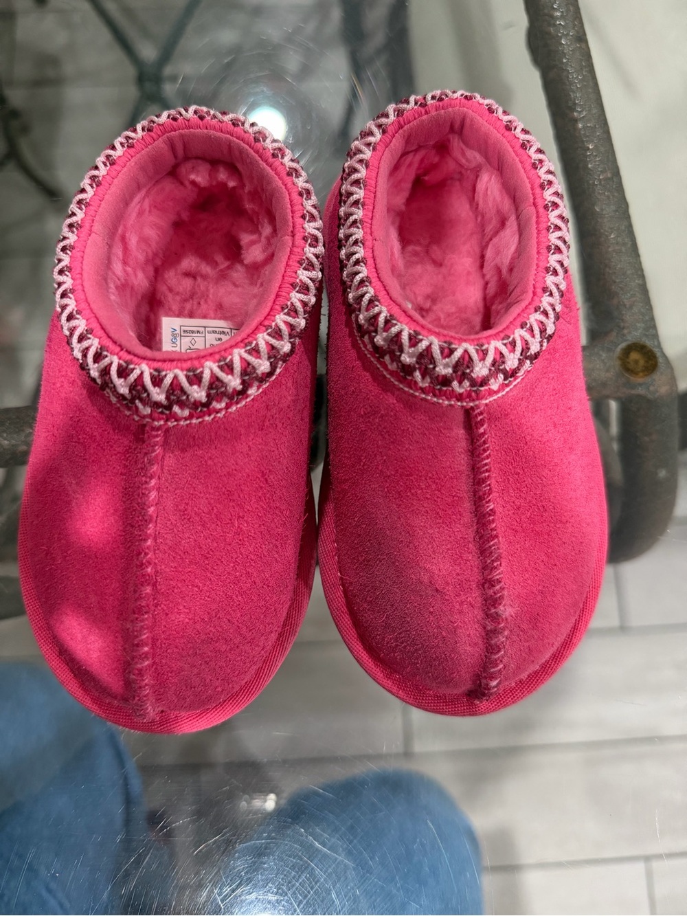 UGG Kids Pink Shearling Lined Slipper Boots